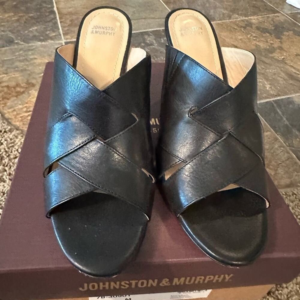 Johnston and Murphy Carrie Cross Strap Slide, Size 9 Worn Once EUC - Picture 9 of 12